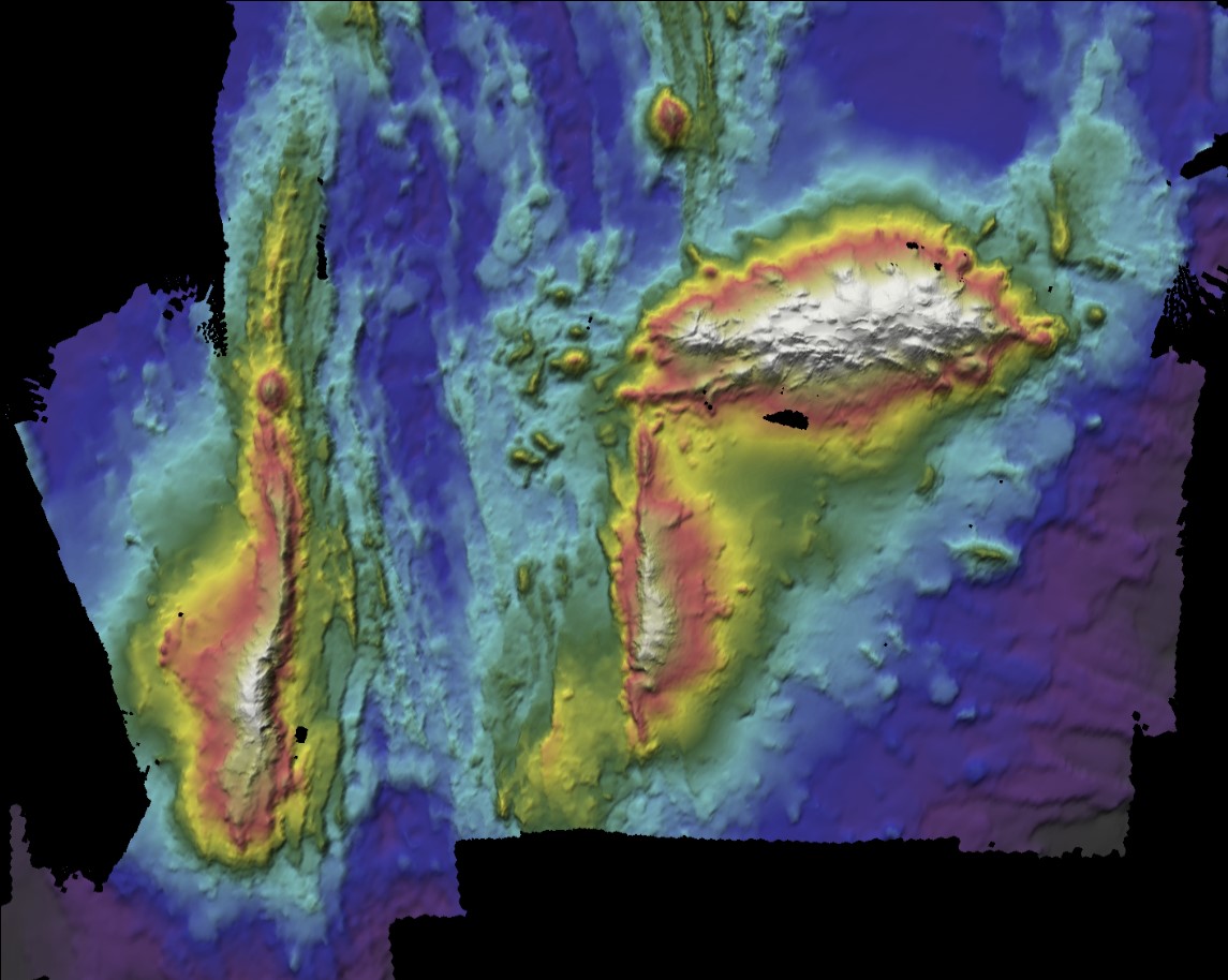 Map of the Gigante Seamount with the Mid Atlantic Ridge separating the North American and Eurasian plates. Image courtesy of the Hydrographic Institute of the Portuguese Navy.